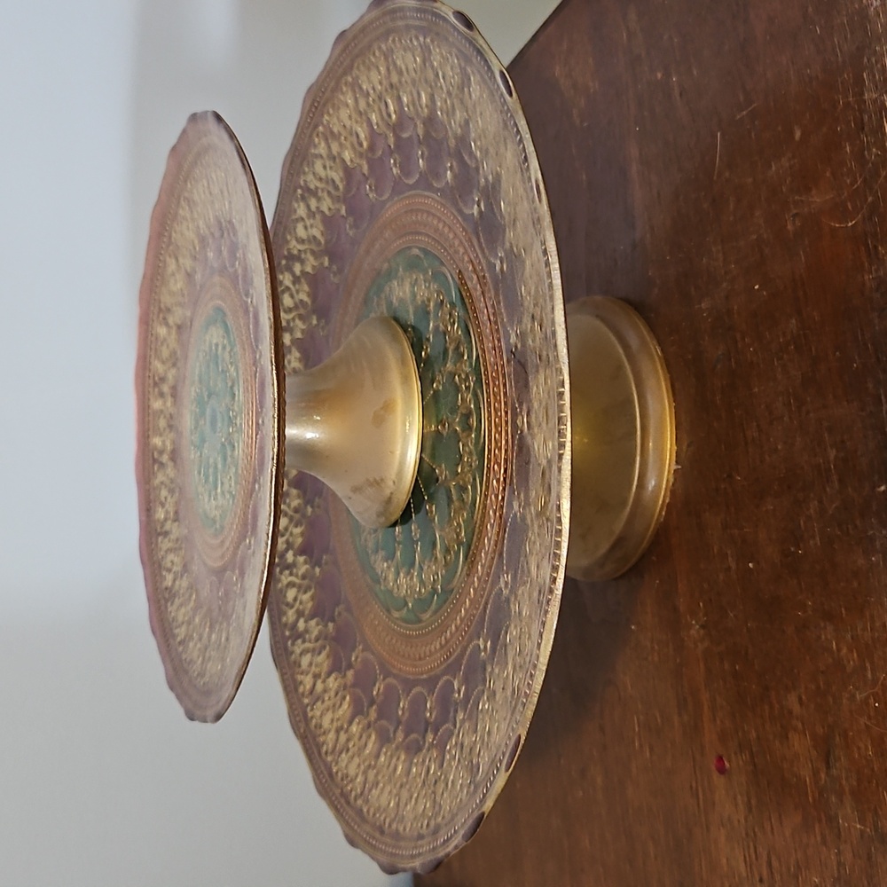 Ornate Purple and Gold Decorative Plates - Picture 3 of 5